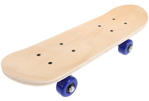 JOINPAYA Blanko Skateboard Deck 43x13cm aus Ahornholz mit 4 Blauen Rollen Doppeltes Tail Selbstgemacht Graffiti Skateboard für Kreative Kunst und Anfänger