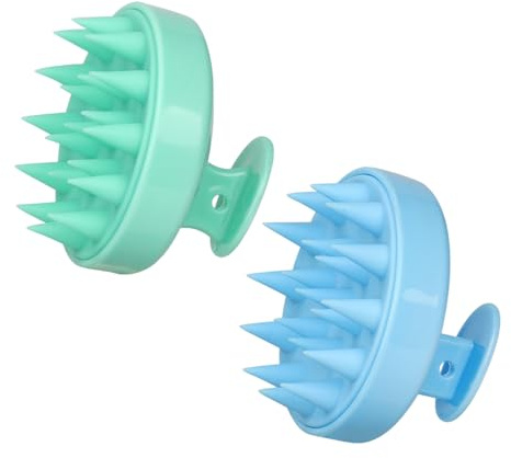 2 Brosses De Shampooing De Massage, Conception En Silicone Souple, Peigne De Bain De Nettoyage Du Cuir Chevelu, Outils De Soins De Coiffure, Expérience De Shampooing Confortable.