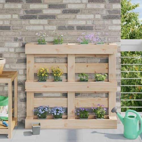 sephironlbb Blumenboxen für Euro-Paletten 24 Stück Hellgrau Polypropylen 13,5 x 9 x 9,5 cm Pflanzgefäß für Balkon Terrasse Garten Indoor Outdoor mit Abflussloch und Bewässerung für modulare Hochbeete