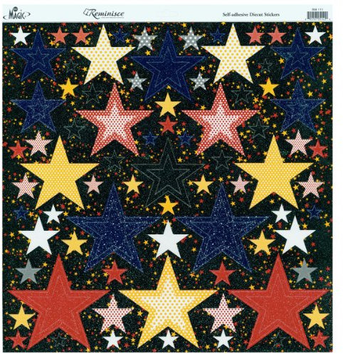 Reminisce Real Magic 12 by 12-Inch Nested Star Glitter Sticker