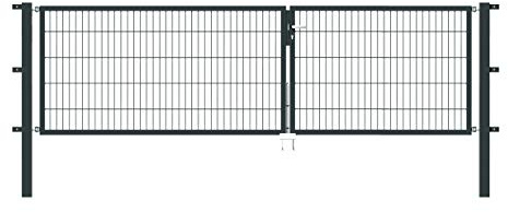 Alberts 648596 Doppeltor Flexo mit Zubehör | verschiedene Breiten und Höhen | anthrazit | Breite 350 cm | Höhe 100 cm