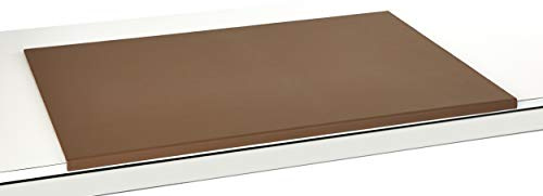 Luxentury Schreibtischunterlage Schreibunterlage Leder Kantenschutz: 88x59 cm Echtleder abgewinkelt Auflage braun rutschfest für Büro, 88x59cm, UBO880590