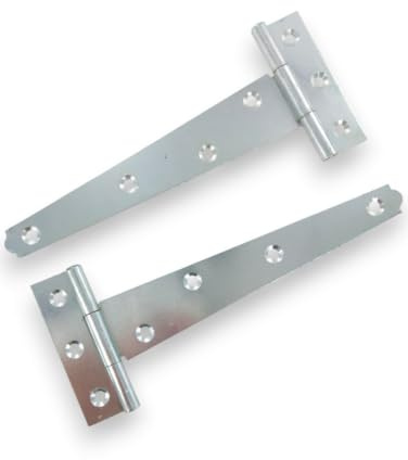 Merriway BH04077 150 mm T-Scharnier Leicht belastbar Glänzend verzinkt, Weiß, 2 Stück