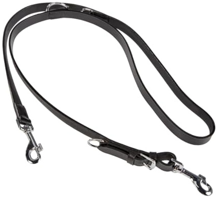 TRIXIE Hundeleine aus Leder Active V-Leine Leder L–XL, 2,50 m 22 mm in schwarz - Verlängerungsleine mit hohem Bewegungsfreiraum - für große bis sehr große Hunde - 18061