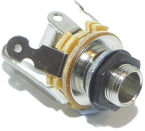 Quality Stereo or Mono guitar jack socket in black