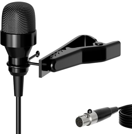 J K Pro Lavalier Lapel Microphone MIC-J 017 Unidirectional Condenser Microphone Compatible with Shure Wireless Bodypack Transmitter