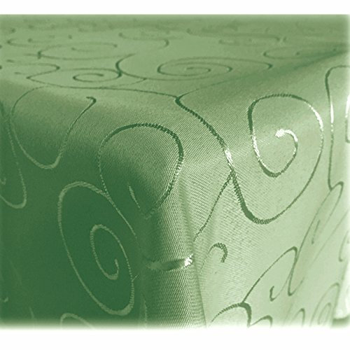 JEMIDI Tischdecke Ornamente Seidenglanz Edel Tisch Decke Tafeldecke 31 Größen und 7 Farben Hellgrün 160x260