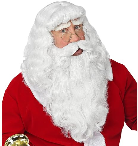 Lyxig jultomte peruk och skägg