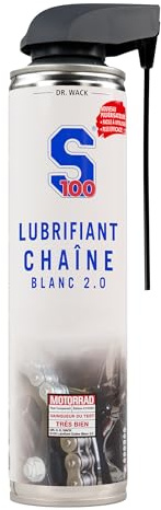 Dr. Wack - S100 Chain Lube - Lubrifiant Haute Performance & pour Chaîne de Moto - Protection Longue Durée contre Usure et Corrosion - Résistant à l'Eau - Fabriqué en Allemagne - Spray 400 ml