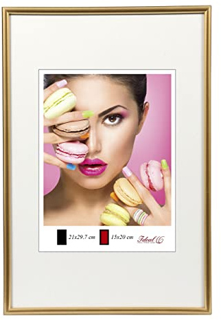 IDEAL TREND Photo Style Kunststoff Bilderrahmen Fotorahmen Wanddeko Collage Foto Poster: Farbe: Gold | Format: 40x60