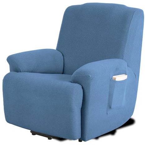TIANSHU Housse Fauteuil Relax Jacquard Housse Canapé Relax Extensible Housse de Canapé Relax 1 Place (Bleu Denim)
