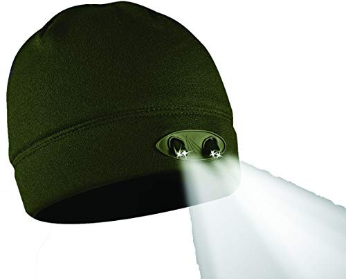 Panther Vision Unisex Gorro 4 LED integrados Baskenmütze, Verde Oscuro, Talla Única