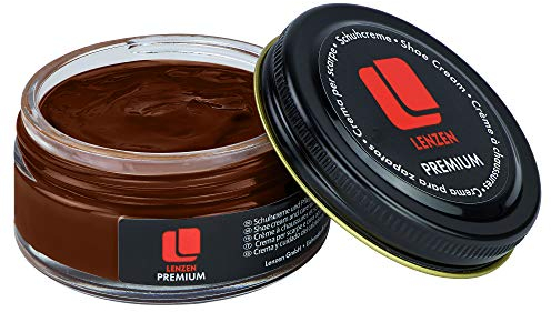 Lenzen Premium Cirage à Chaussures I Crème Nourrissante pour Cuir Lisse et Grainé (Cuir Vintage)