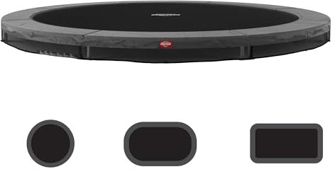 BERG Favorit InGround Grau Premium Gartentrampolin, Hohe Qualität Kinder Trampolin, Kindertrampolin Gartentrampolin, Gartentrampolin (Schwarz, 330 Round)