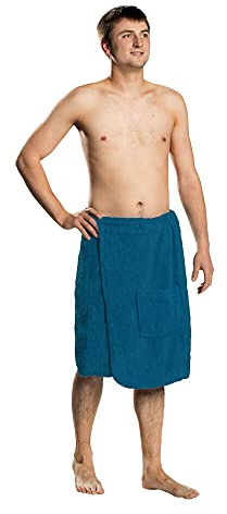 Lanudo® Herren Saunakilt Pure Line, 100% Baumwolle, 400g/m, antibakteriell, Größen S/M/L/XL S/M Türkis