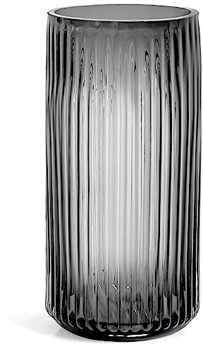 Muyan Glasvase für Blumen, vertikale gestreifte Blumenvase, Moderne Desktop-Dekoration, Blumenarrangement, getrocknete Blume, Hydrokulturpflanze, Zuhause, Büro, Esszimmer, Wohnzimmer, Hochzeit, 19,1