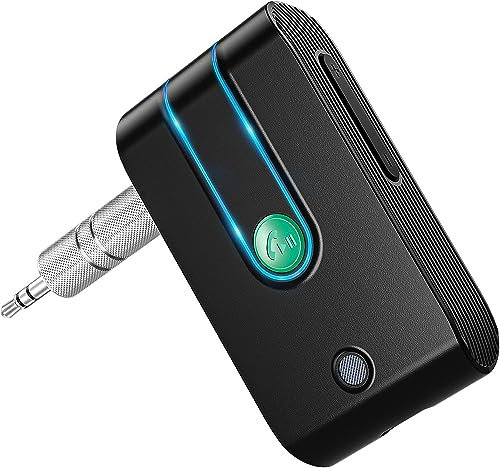 LENCENT Ricevitore Auto Bluetooth, Mini Adattatore BT con Aux Jack 3.5 mm, Microfono Integrato, Chiamate in Vivavoce, Adatta per Cuffie Cablate, TV Domestica Audio, Casa, Festa