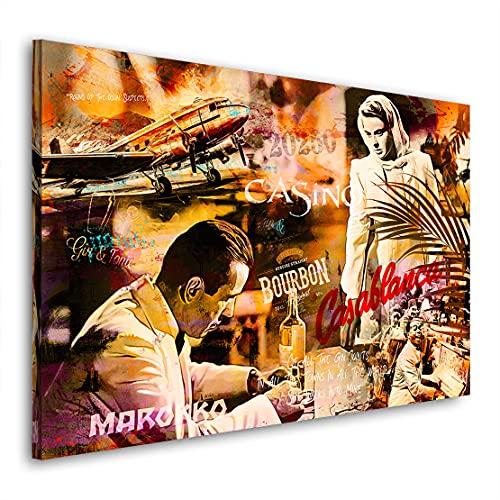 Kunstgestalten24 Leinwandbild Casablanca Pop Art Wandbild Kunstdruck Raumdekoration