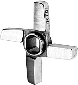 WolfCut Couteau cruciforme à double tranchant - Compatible avec hachoir à viande FEUMA TW-R70