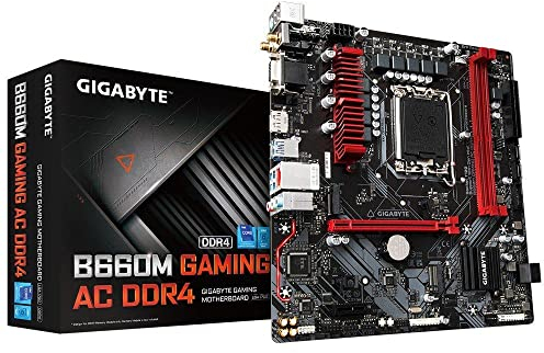 Gigabyte B660M Gaming AC DDR4 (Sockel LGA1700) Micro ATX Motherboard, Schwarz