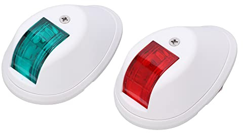 Fyearfly Boots Navigationslichter, 2 Stück DC12V-24V Yacht Signallichter LED Bootslichter Rot Grün für Marineboote, Yachten (Weiß)