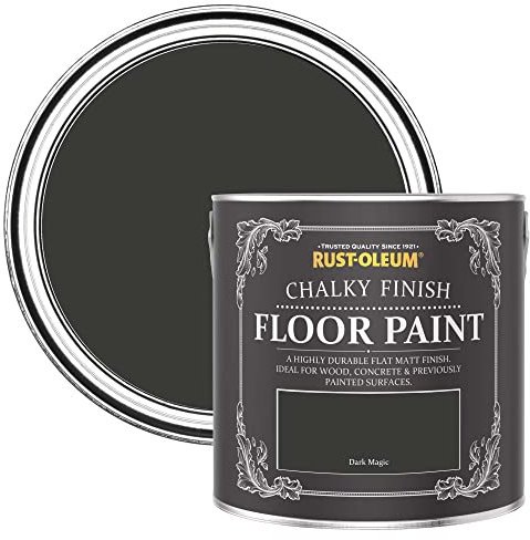 Rust-Oleum Peinture Noir Résistante aux rayures pour Sols, Finition Mate - Magie Noire 2.5L