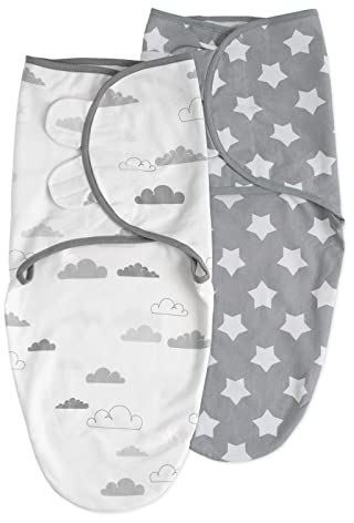 Soarwg Kids Pucksack 0–3 Monate Baby Schlafsäcke für Neugeborenen Kleinkinder Oeko-tex100 Swaddle Decke Pucktuch Babyschlafsack Wickeltuch für Säuglinge 100% Bio-Baumwolle Unisex 2er Pack (Grau)