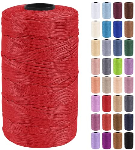 Uiopa Hilo Macrame 3mm x 200m Cuerda Macrame Polipropileno Plano Hilo de Ganchillo para Bolsos a Crochet, Bolso de Mano, Sombrero, Manualidades, Envolver Regalo, Proyecto de Bricolaje