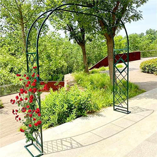 NOWORO Gartenbogen Rankgitter Metall Rosenbogen 180cm 200cm 220cm 260cm 380cm Breite,Hochzeitsbogen Rankbogen mit Basis,Torbogen für Kletterpflanzen Rosen (Color : Grün, Size : 180x230cm/71x90.5)