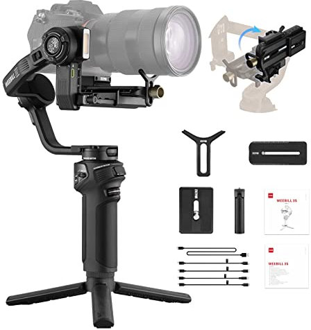 Zhiyun Weebill 3 S 3s Gimbal Stabilizer for DSLR Mirrorless Cameras 3-Axis Handheld Professional Video Stabilizer for Sony Canon Nikon Fuji Olympus Panasonic LUMIX