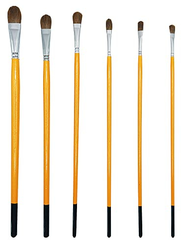 CLVPAI 6 Stück Paint Brush Set,Acryl Pinsel,Malerei Ölfarben Brush Set,Wolfshaar-Ölpinsel,Künstler Pinselset Profi für Modellbau Ölgemälde