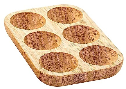 perfk Soporte para Huevos Bandeja de Almacenamiento de Huevos Práctico portátil de Madera Organizador de Huevos Estante Contenedor de Huevos para