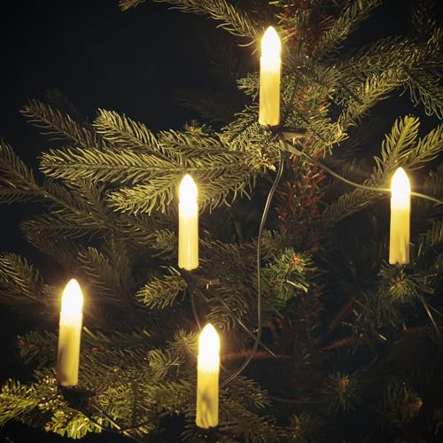 Gresonic Lichterkette mit LED Kerzen warmweiß (Warmweiß, 20LED)