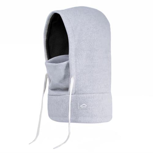LIUPUUDLY Kinder Schlupfmütze Jungen Mädchen Winter Warm Fleece Mütze Winddicht Wintermütze Sturmhauben Schalmütze für Outdoor Sport (Polyesterfaser, Grau)