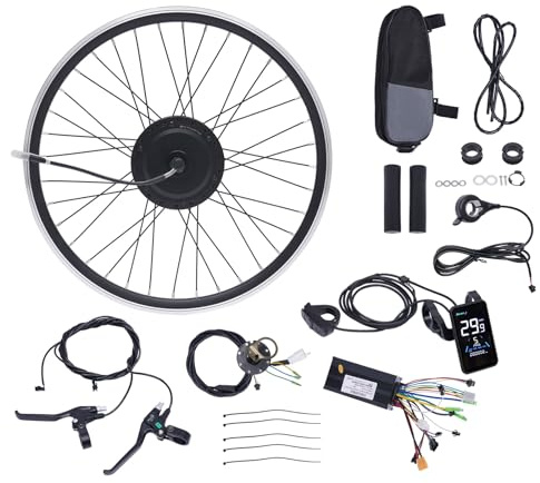 WSIKGHU 27,5 Zoll Vorderrad Elektro-Fahrrad Vorderrad Umbausatz E-Bike Conversion Kit 36 V 500 W Elektrofahrrad Umbausatz mit Farb-LCD