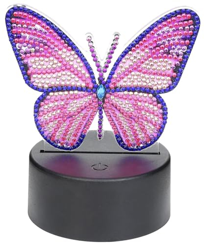 3D Diamond Painting Nachtlicht,Schmetterling Diamond Painting Lampe,Schmetterling kinder nachtlicht 4 5 6 7 8 9 Jahre,schmetterling Bastelset,Geburtstag Kreative,Thanksgiving, Weihnachtsgeschenke