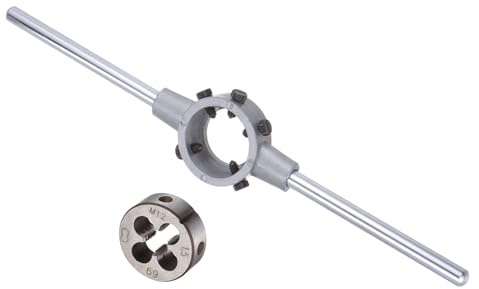CoCud Die Stock Griff Set, M12x1.5 Gewindeschneideisen & Passend für 38mm Außendurchmesser / M12-M16 Gewindeschneideisen Schraubenschlüssel Werkzeugset