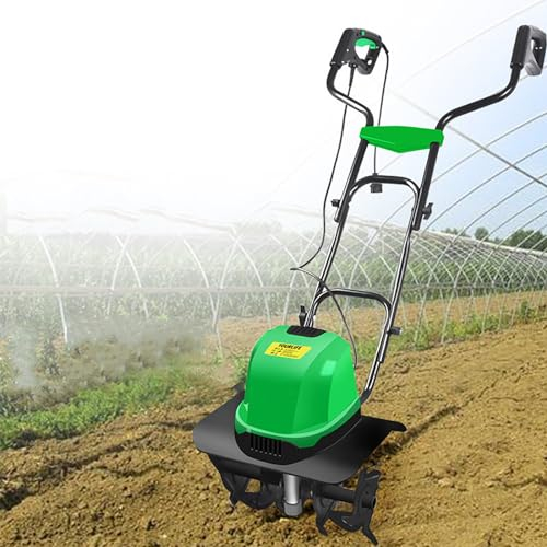 Motobineuse Électrique 5 en 1, Rotovateur Cultivateur Sol Pelouse 390 TR/Min avec Lame Et Lunette en Acier Au Manganèse, Hauteur De Sol Meuble 15 Cm Et Largeur 45 Mm, Sol Profondément Pulvérisé