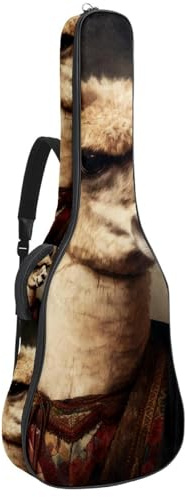 Gitarrentasche, wasserdichte Tasche für 40/41/42 Zoll Akustikgitarre mit Zubehörfach, Gigbag mit Schutzschicht, Mehrere Taschen, Vintage Alpaka Muster, Mehrfarbig Nr. 04, 42.9x16.9x4.7 in,