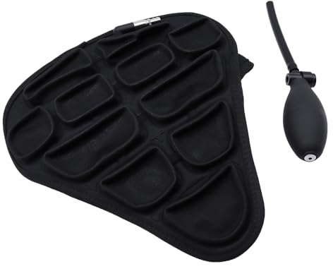 Sarini Gel-Fahrradsattelbezug 26,5 x 24 cm,weicher 3D-Airbag,bequemer Gel-Bezug für Mountainbike-Spinning-Bikes,Fahrradsitzkissen (Größe M)