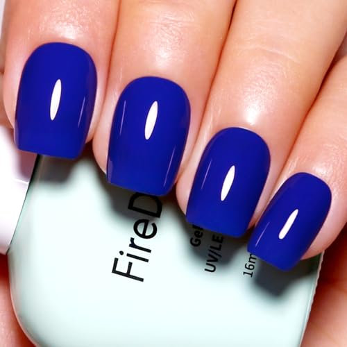 Firedeep Royal Blue Gel Nail Polish, 16ML Large Bottle Navy Blue Color UV/LED Soak Off Gel Polish for Autumn and Winter 1Pcs