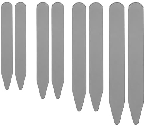 Bojueshaw 8 x Kragenstäbchen, Edelstahl-Hemdkragenstäbchen, hält Hemdkragen gerade, metallische Kragenstäbchen für Herren, Hemd, Zuhause, Reisen