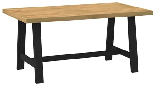 vidaXL Tavolo Pranzo NOAIN Gambe a Forma A 160x90x75 cm Legno Massello, Tavolo da Cucina, Tavolo Rustico, Tavolo da Ristorante, Tavolo da Pranzo