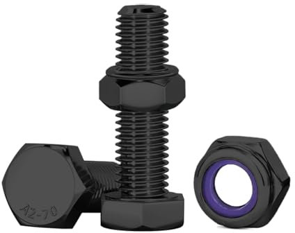 Drenky 10 Stück Edelstahlschrauben M8, Schwarz Sechskantschraube Bolzen und Muttern Edelstahl A2 V2A M8x25mm Edelstahlschrauben Schrauben für Maschinen, Möbel, Autos, Schiffe, 3D-druck