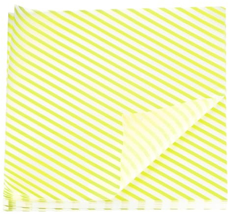 sourcing map 100pcs Square Stripes Wax Paper Sheet 12 x 12 Oil-Absorbing Dry Food Wrapping Paper for Sandwich Baking Paper Liners Picnic Basket Bread Hamburger Wrap, Yellow