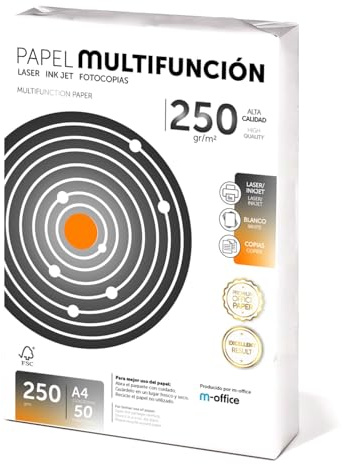 Folios A4, 250 g, 50 Blatt, Mehrzweckpapier, Drucker, Laser- und Inkjetdrucker, Kopierer, für Büro, Schulbedarf, Blattpaket, m-office (50 Blatt, 250 g)