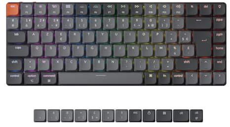 Keychron K3 QMK Clavier Mécanique sans Fil Ultra-Fin, Disposition 75% Programmerbar, Hot-Swap Commutateurs Banane, Rétroéclairage LED RVB, Bluetooth pour Mac/Windows/Linux, Disposition FR - Version 3