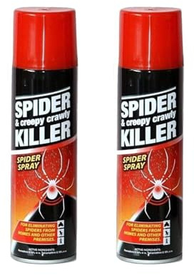 MIXEL Spider and Creepy Crawly Insect Killer Spider Spray, Fast-Acting Formula, Long-Lasting Protection, Easy to Use, Effective Spider Killer (Pack of 2)