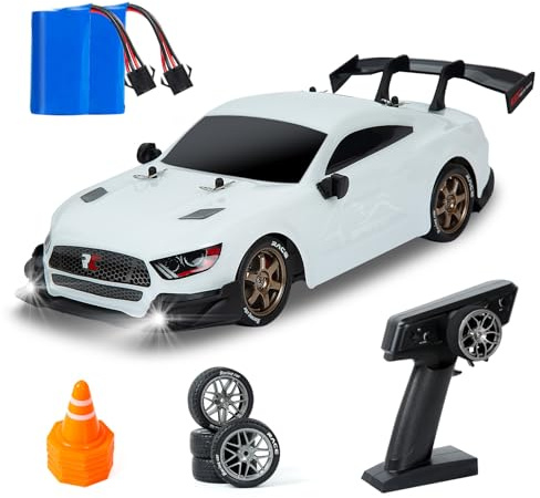 iBlivers Fjärrstyrd bil, 1:14 fjärrstyrd drift, bilar med proportionell gaffellucka och styrning 4WD GT RC bil körningsleksak för vuxna pojkar barn