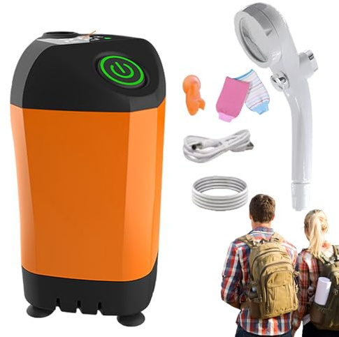 Umiocns Portable Camp Shower - Waterproof Portable Camp Shower Head,Temperature Display Handheld Electric Showerhead for Traveling Backpacking Hiking